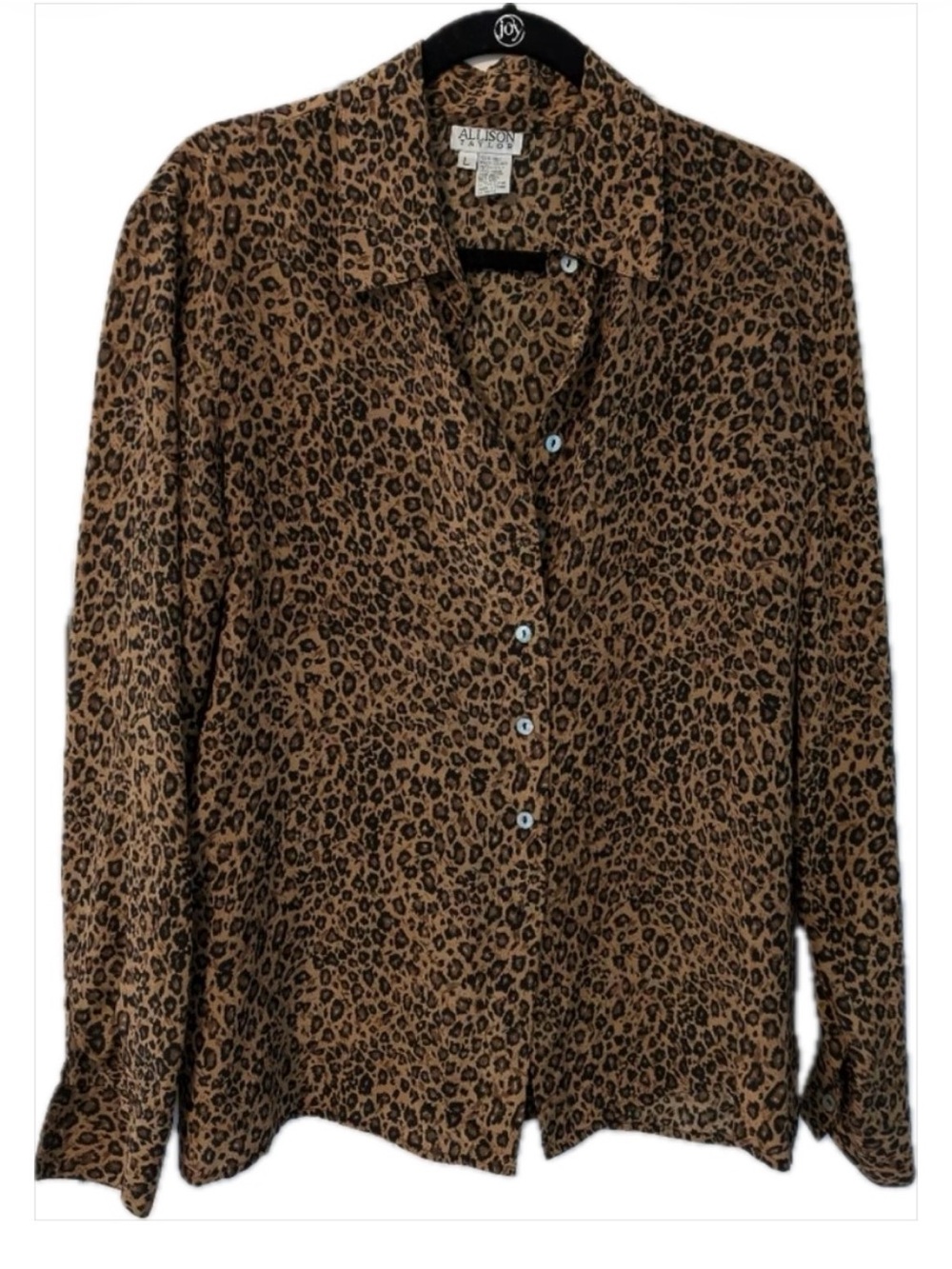 Allison Taylor Brown Leopard Print Button-Down Shirt
